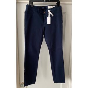 J BRAND Navy Luxe Twill Stretch Low-Rise Skinny Leg Ankle Jeans